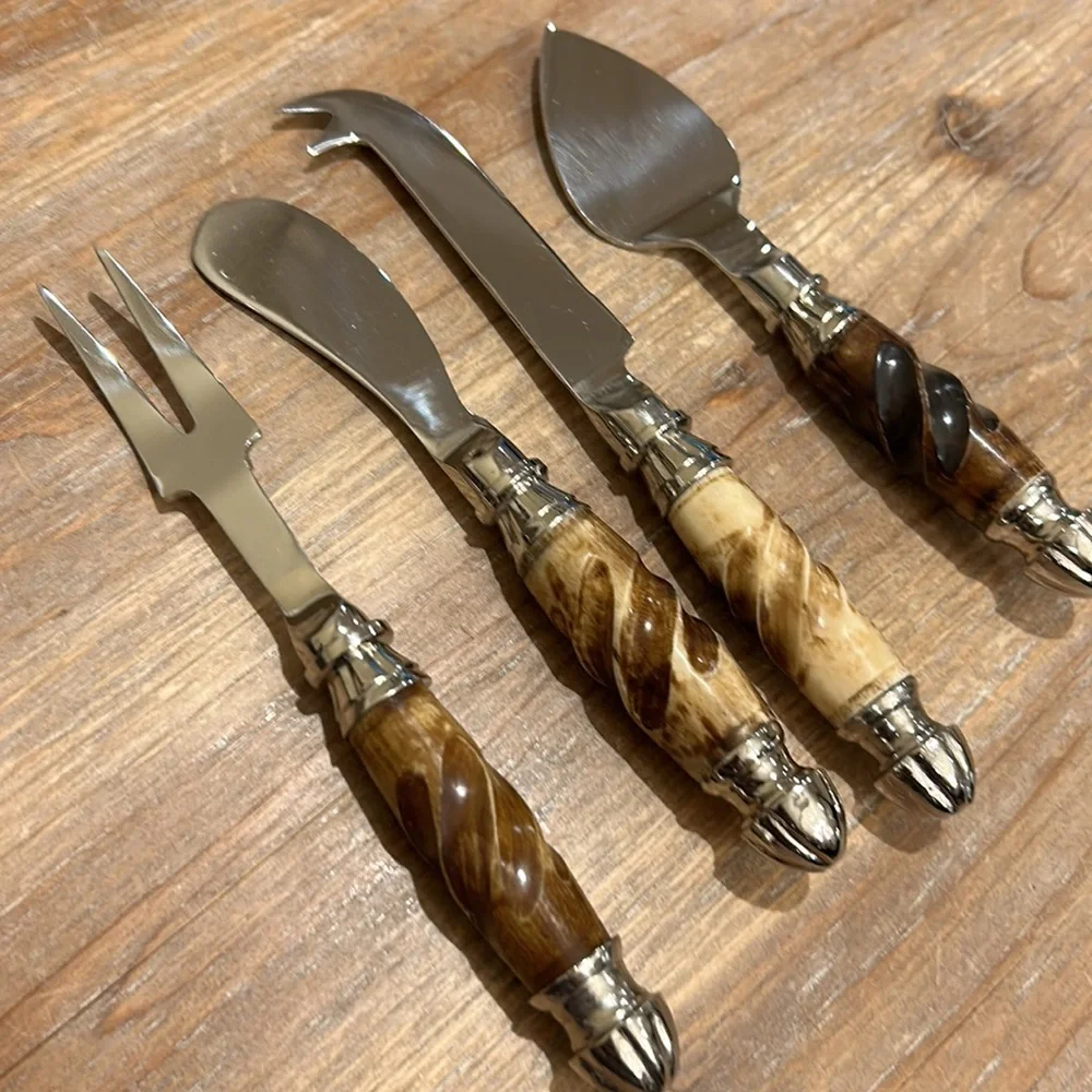 Four Piece Cheese / Appetizer Serving Set. Use on Charcuterie Board